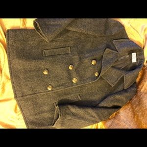 Vintage J.G. Hook 100% pure wool pea coat grey (L)